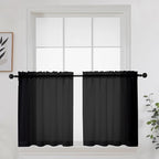 OWENIE Short Sheer Curtains 24 Inches Long 2 Panels by OWENIE