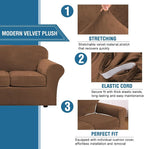 H.VERSAILTEX Modern Velvet Plush 4 Piece High Stretch Sofa Slipcover Sofa Cover - Image 3