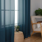 Simplebrand Dusty Blue Short Sheer Curtains 45 Inch Length - Image 5