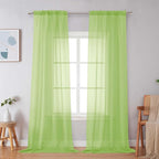 Simplebrand Rod Pocket Top Solid Voile Sheer Curtains - Image 5