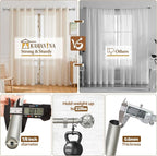 KAMANINA Silver Curtain Rods for Windows 72 to 144 Inches Long Heavy Duty - Image 6