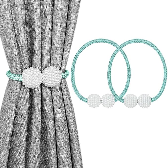 Melaluxe 2 Pack Magnetic Curtain Tiebacks, Decorative Curtain Holdbacks by Melaluxe
