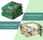 Green Fall Blanket 60''x 80'' Boho Throw Blankets - Image 2