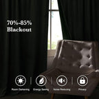 RYB HOME Elegant Green Velvet Curtains 84 inches Long, Light Blocking, Thermal - Image 4