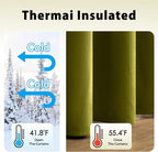 MIULEE Velvet Curtains Olive Elegant Grommet Thermal Insulated Soundproof Green - Image 5