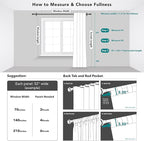 Deconovo Blackout Curtains, Thermal Insulated, W70 x L95 2 Panels, Back Tab - Image 9