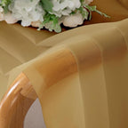 Lecloud Gold Sheer Curtains 84 Inches Long 2 Panels, Light Filtering Airy Voile - Image 5