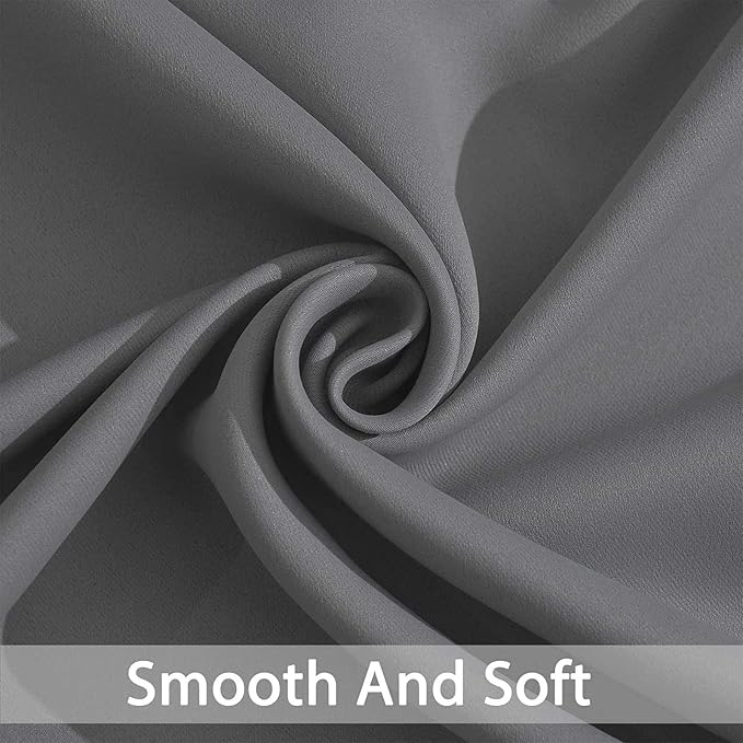 Yakamok Room Darkening Gray Blackout Curtains Thermal Insulated Grommet Curtain - Image 5