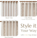 jinchan Belrose Lined Linen Blend Curtains Boho Floral Curtains - Image 7