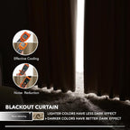 Deconovo Blackout Curtains, Thermal Insulated, W52 x L95 2 Panels, Back Tab - Image 5