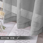 Tollpiz Short Sheer Curtains Living Room Linen Textured Curtain Sheers Light - Image 4