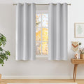 NICETOWN Short Faux Linen Greyish White Blackout Curtains 63 inches Long by NICETOWN