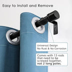 Byondeth Curtain Rods for Windows 16 to 200 Inches Adjustable Length 1 Inch - Image 2
