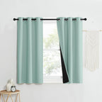 NICETOWN Aqua Blue 100% Blackout Curtain Set, Thermal Insulated & Energy by NICETOWN