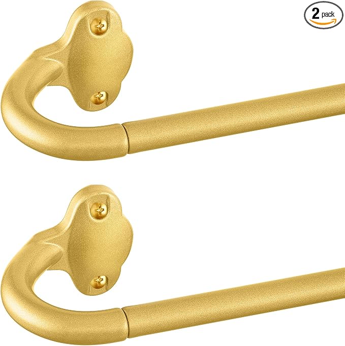 TVWOO Gold Wrap Around Curtain Rods 2 Pack:Small Blackout Adjustable Window by TVWOO