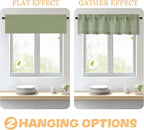 OWENIE Sage Green Valances for Windows 1 Pcs, Light Filtering Textured - Image 5