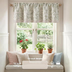 jinchan Linen Valance Curtain Farmhouse Floral Printed Small Window Curtain - Image 4