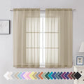 Aiyufeng Taupe Sheer Curtains 54 Inches Long 2 Panels Set, Semi Transparent by Aiyufeng