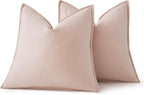 MIULEE Decorative Linen Pillow Covers 20x20 Inch Light Pink ​Boho Farmhouse​ - Image 6