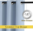 NICETOWN Vintage Blue Blackout Curtains 63 inches Long, Grommet Room Darkening - Image 2
