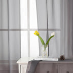 Lecloud Charcoal Grey Sheer Curtain Panels 72 Inch Length, Light Filtering - Image 4
