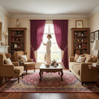 WAZZIO Boho Lace Curtains 84 Inches 2 Panel, Light Filtering Privacy Tassel & - Image 10