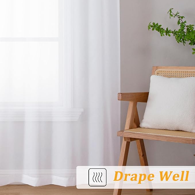 Gwine Sheer Curtains 2 Panels Set - Image 6