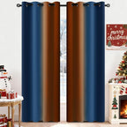 Yakamok Blackout Ombre Dark Blue and Burnt Orange Curtains-Gradient Room - Image 2