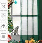 youleyar Solid Sheer Rod Pocket Curtain Voile Draperies 2 Panels White Beige - Image 4