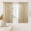 LAMIT 45 Inch Short Window Linen Curtains, Light Filtering Panels Back Tab and by LAMIT