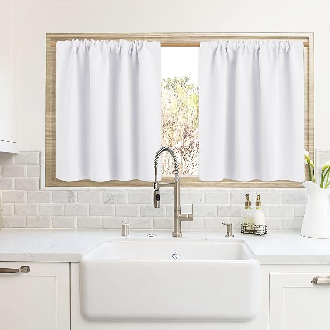RYB HOME Cafe Curtains 24 inch Length, RV Curtains by RYBHOME