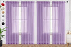 SpaceDresser Lavender Sheer Curtains 4 Panels Rod Pocket Semi-Sheer Curtain 108 by SpaceDresser