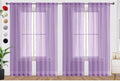 SpaceDresser Lavender Sheer Curtains 4 Panels Rod Pocket Semi-Sheer Curtain 96 by SpaceDresser