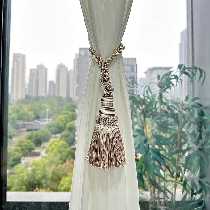 Fenghuangwu 4 Pack Curtain Tie Backs Rope Tassels - Image 3