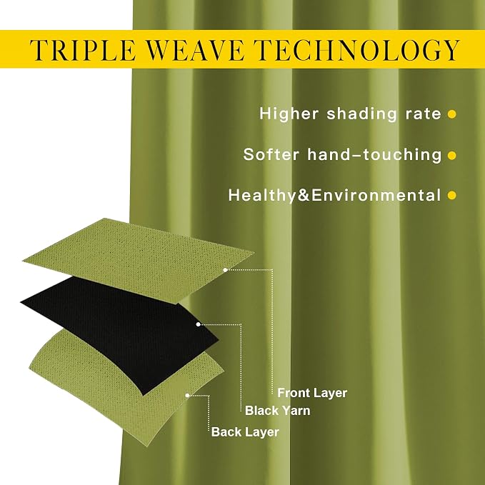 NICETOWN Room Darkening Room Divider Curtains 118 inches Long, Grommet Thermal - Image 3