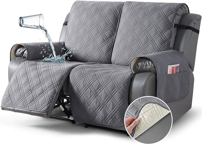 TAOCOCO 100% Waterproof Loveseat Recliner Cover, Non Slip Split Loveseat Covers by TAOCOCO