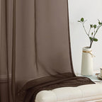 MIULEE Chocolate Brown Sheer Curtains 84 Inches Long 2 Panels, Light Filtering - Image 4