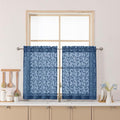 Chyhomenyc Dusty Blue Sheer Curtains 30 Inch Length, Light Filtering Leaf by Chyhomenyc
