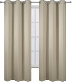 LEMOMO Blackout Curtains 42 x 95 inch/Beige Curtains Set of 2 Panels/Thermal - Image 2