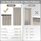 MIULEE Pinch Pleated Thick Linen Curtains 90 Inches Long 2 Panels - Image 6