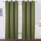 LEMOMO Blackout Curtains 38 x 84 inch/Olive Green Curtains Set of 2 by Lemomo
