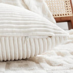 Fancy Homi 2 Packs Cream White Big Decorative Throw Pillow Covers 24x24 Inch - Image 4