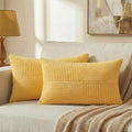 Fancy Homi 2 Packs Yellow Lumbar Decorative Throw Pillow Covers 12x20 Inch by Fancy+Homi