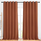NICETOWN Burnt Orange Curtains 102 inch Length, Grommet Blackout Room Darkening by NICETOWN