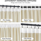 RYB HOME Beige Velvet Curtains 102 inches - Image 4