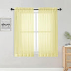 OWENIE Short Sheer Curtains for Bedroom Living Room 54 Inch Length 2 Panels Set by OWENIE
