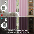 Simplebrand Ava Pink Short 36 Inches Blackout Curtain 2 Panels Set, Half Window - Image 5