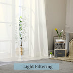 OWENIE Sheer Curtains Living Room 54 inches Long, Rod Pocket Curtain Sheers - Image 2