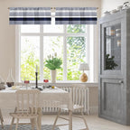 Emvency 2 Pack Valances Window Treatments, Striped Navy Nautical Minimalist - Image 2