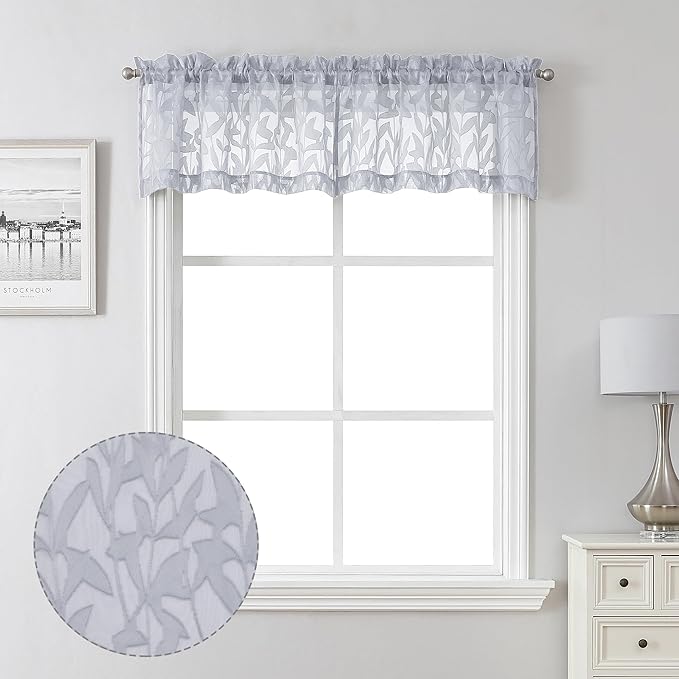 Lecloud Leia Sheer Light Grey Window Curtains by Lecloud